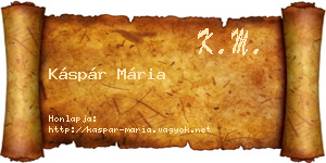 Káspár Mária névjegykártya